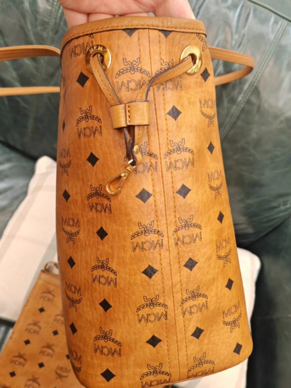 MCM Medium Cognac Visetos Reversible Tote Bag - Picture 3 of 7